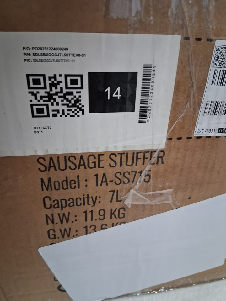 vertical Manual Sausage Stuffer - 7L/15LBS - stainless steel - (model: 1a-ss715) image 7