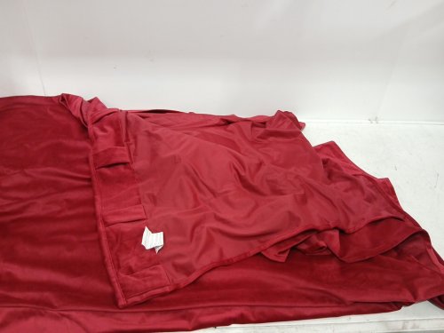(1 panel) Shiny luxury Extra Long Light Blocking Velvet Curtains with rod pockets - 100" x 144" - ruby / red image 4