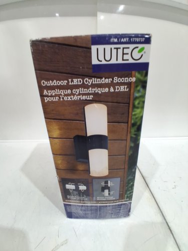 Lutec 2-IN-1 DESIGN Outdoor LED Cylinder Wall Sconce - 11.2" x 4.9" x 4.3" - 16.5W 800LM 3000K - BLACK/WHITE (MODEL: 1770737) image 2