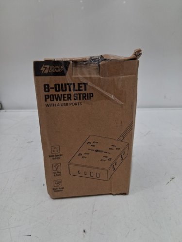SUPER DANNY USB 8-OUTLET POWER STRIP - 110 V-240 V, 1250W/10A, USB 5 V/2.4A - WHITE (MODEL: SDCP04) image 2