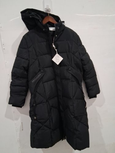 WOMEN'S HOODED PUFFER COAT - 4XL - BLACK image 2