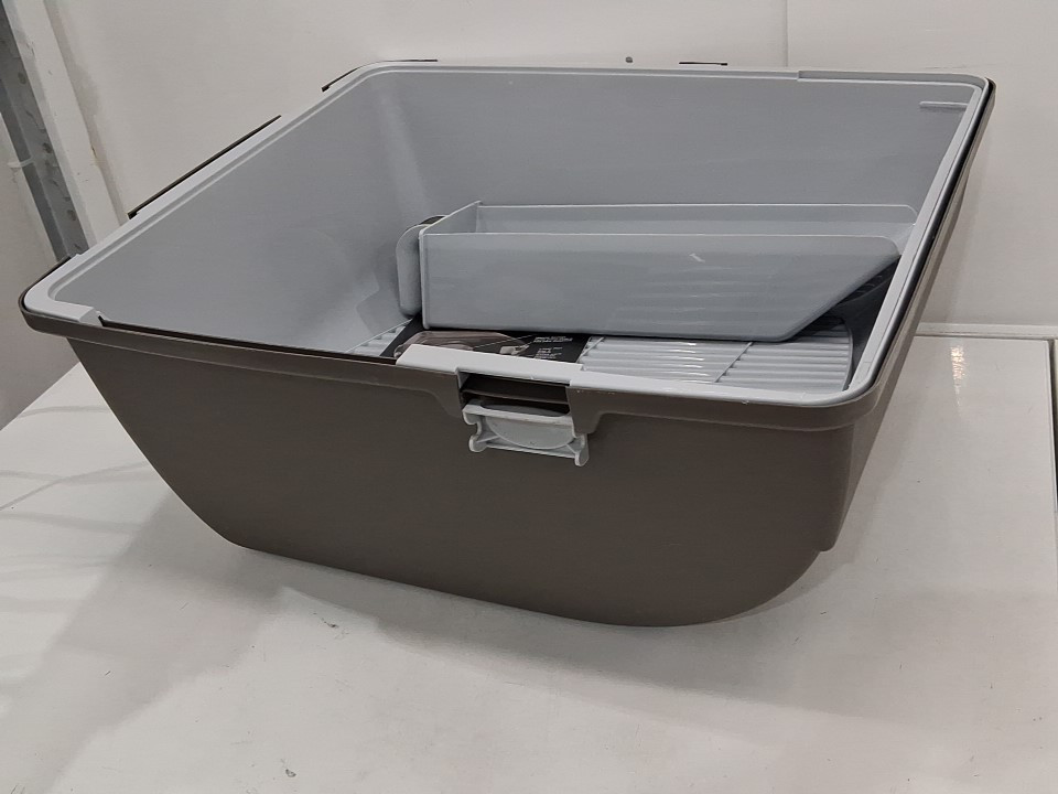 OMEGA PAW ROLL 'N' CLEAN SELF CLEANING LITTERBOX - WHITE & METALLIC BRONZEY GREY (MODEL: NRA20) image 4