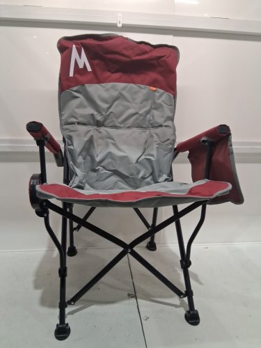 Overmont Oversized Fully Padded Folding Camping Chairs with Cooler Pockets & Carry Bag - Supports 450LBS - RED/GREY image 4