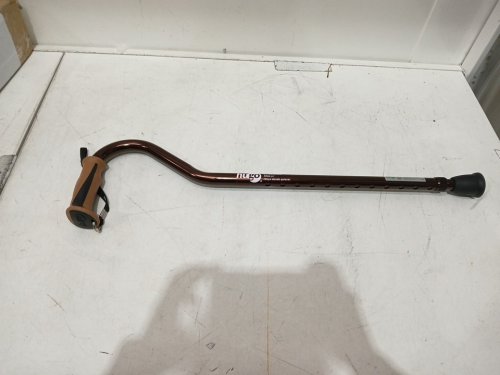 HUGO MOBILITY ADJUSTABLE ALUMINUM OFFSET Ultra Stable tip walking Cane - 28" - cocoa (model:  731-450) image 3