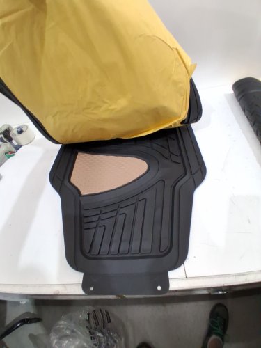 6PC FH Group UNIVERSAL Trimmable All Weather PREMIUM FLOOR MATS AND TRUNK LINER - BLACK/BEIGE (MODEL: F11311BEIGE-F16401BLACK-AVC) image 7