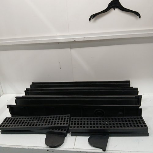 3pk Natotela Deep Profile Channel Drain with Plastic Grates - 39.4" x 6.1" x 5.5"- black (model: CA-PSG100-100-HDPE-01) image 4