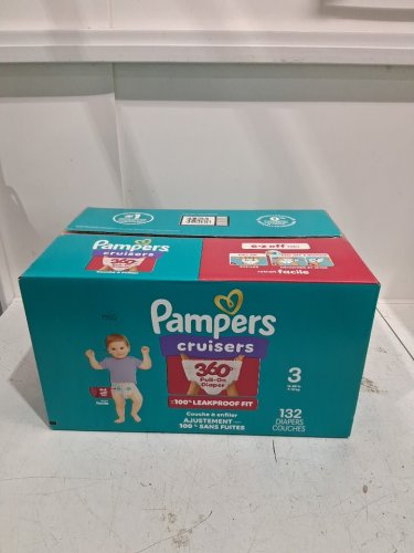 132PK PAMPERS CRUISERS 360° GAP-FREE FIT disposable baby DIAPERS - SIZE 3 (16-28LBS) image 2