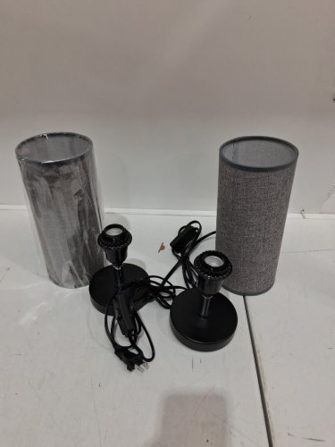 2pk kenmi BEDSIDE TABLE LAMPS - GREY/BLACK image 4