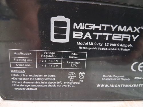 Mighty Max Rechargeable F2 Terminal Battery  - 12 Volt - 9AH - black (model: ML9-12) image 4