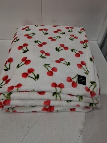 kate spade plush throw blanket - 60" x 70" - cheery cherries (model: 1859162) image 2