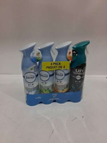 4PK Febreeze Air Refresher Scented Freshener - 250g Each - Original Gain, LINEN & SKY, HAWAIIAN ALOHA, and unstoppables air image 2