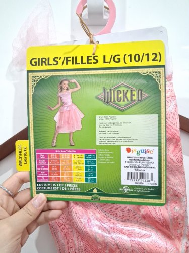GIRL'S DISGUISE WICKED GLINDA COSTUME - LARGE 10/12 - PINK image 4