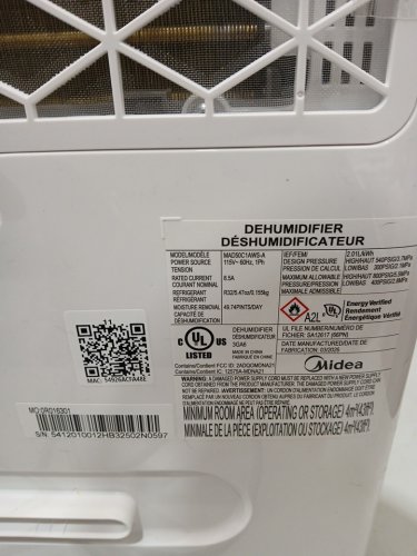MIDEA ENERGY STAR CERTIFIED DEHUMIDIFIER WITH REUSABLE AIR FILTER AND APP CONTROL - 4,500 SQ.FT - 23.6L - WHITE (MODEL: MAD50C1AWS-A) image 4