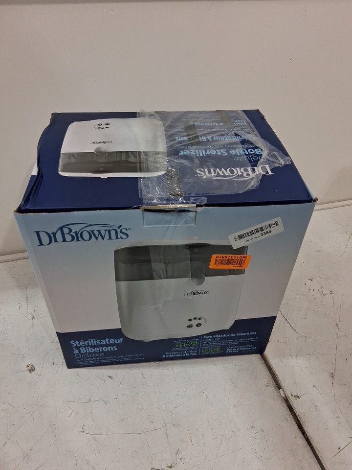 DR BROWNS NATURAL FLOW DELUXE BOTTLE STERILIZER ELECTRIC STEAM SYSTEM - STERILIZES 6 BOTTLES AT ONCE - white (model: AC045) image 6