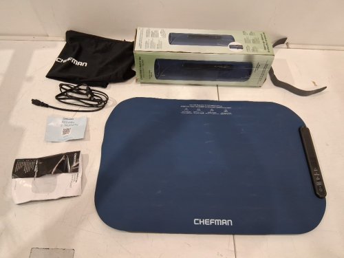 chefman roll n' go electric warming silicone mat - 23.6" x 15.8" - blue (model: RJ22-S-BLUE-CA) image 2