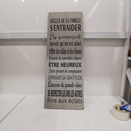 2PC CASADECOR FRENCH TEXT DECORATIVE SIGN - GRAY AND WHITE (ITEM: ME-3036F) image 5