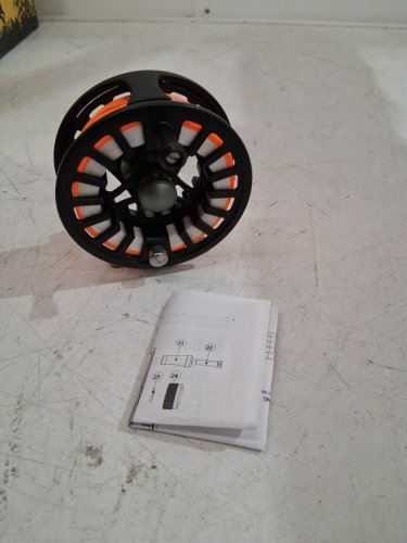 White River Fly Shop Prestige II Loaded Fly Reel - 80 YARDS - 30LBS CAP - Line Weight 5 - ORANGE (model: 3226900/wrppii-5ld) image 3