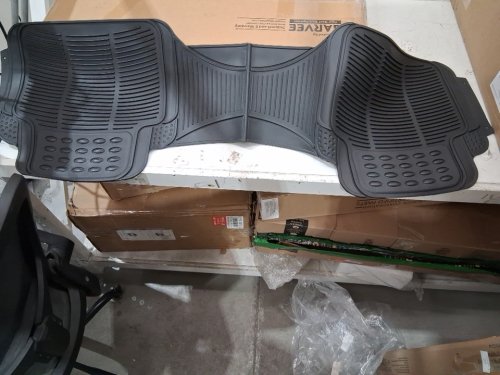 FH GROUP HEAVY DUTY TRIMMABLE ALL-WEATHER CAR FLOOR BACKSEAT MAT - black image 2