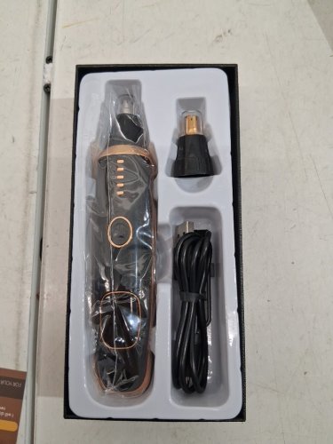 2-in-1 rechargeable nose/ear trimmer - black/gold (model: rf-3028-2t-lh) image 3