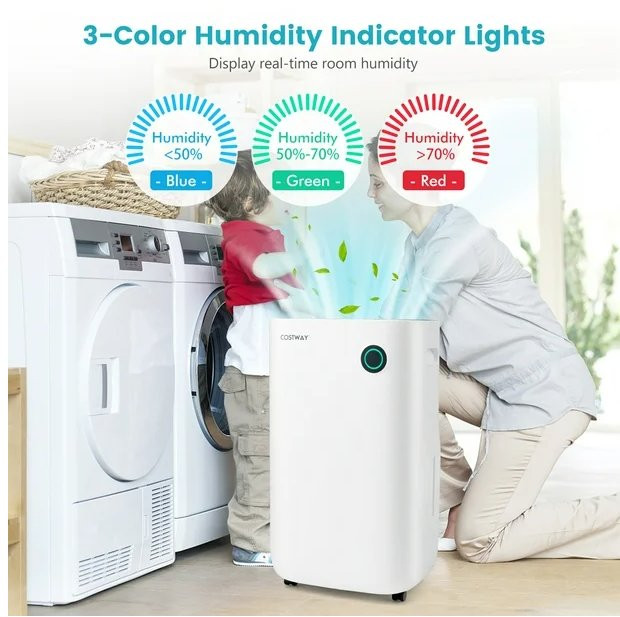 Costway Dehumidifier with 5 ModES - 4500 Sq. Ft - 6.5L - 115V - 400W - WHITE ( MODEL- ES10263US-WH) image 2