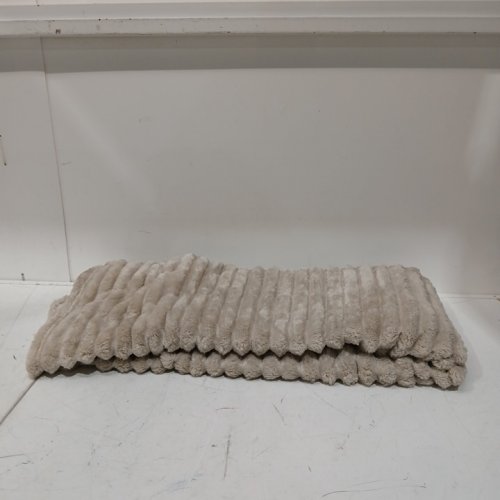 BEDELITE Fleece 3D Ribbed Throw Blanket - 50" x 60" - linen/brown image 2