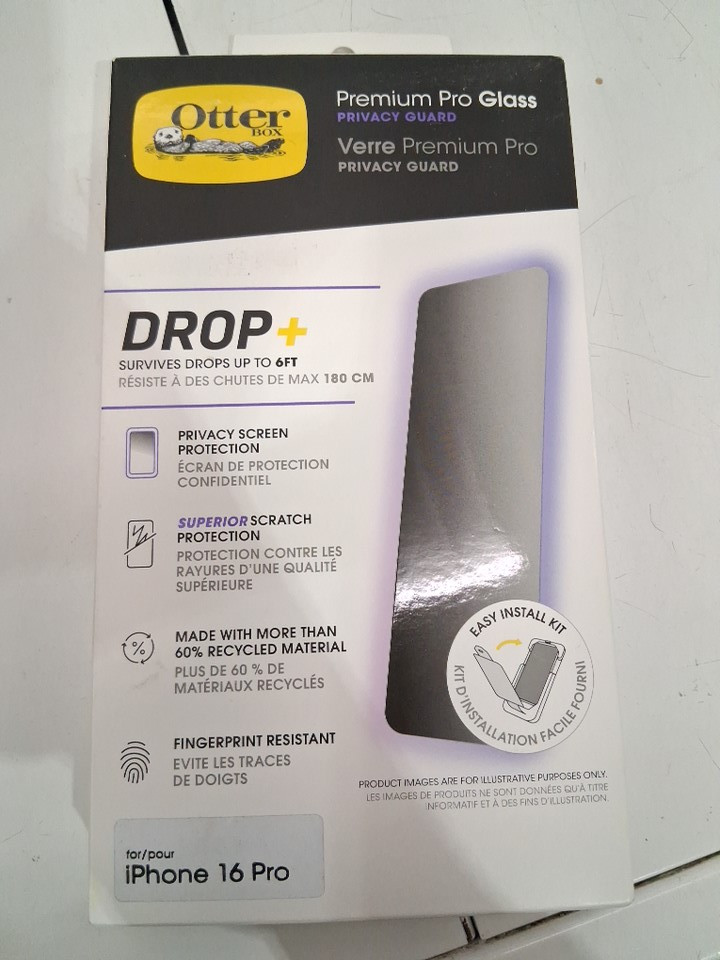 OtterBox iPhone 16 PRO Premium Pro Glass Privacy Guard Screen Protector (MODEL: 77-96222) image 2