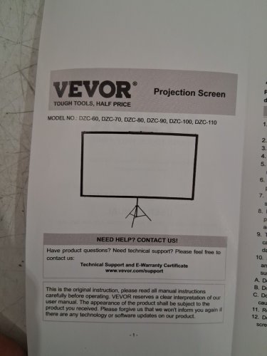 MANUAL PULL DOWN PROJECTION SCREEN - 60" - WHITE/black  (MODEL: DZC-60) image 4