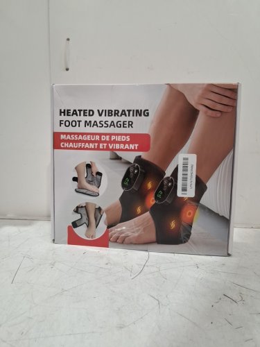 2pk 2 in 1 BAISEMAIN heated vibrating foot massager brace -6 heat settings -rechargeable -grey (Model: 102401) image 2