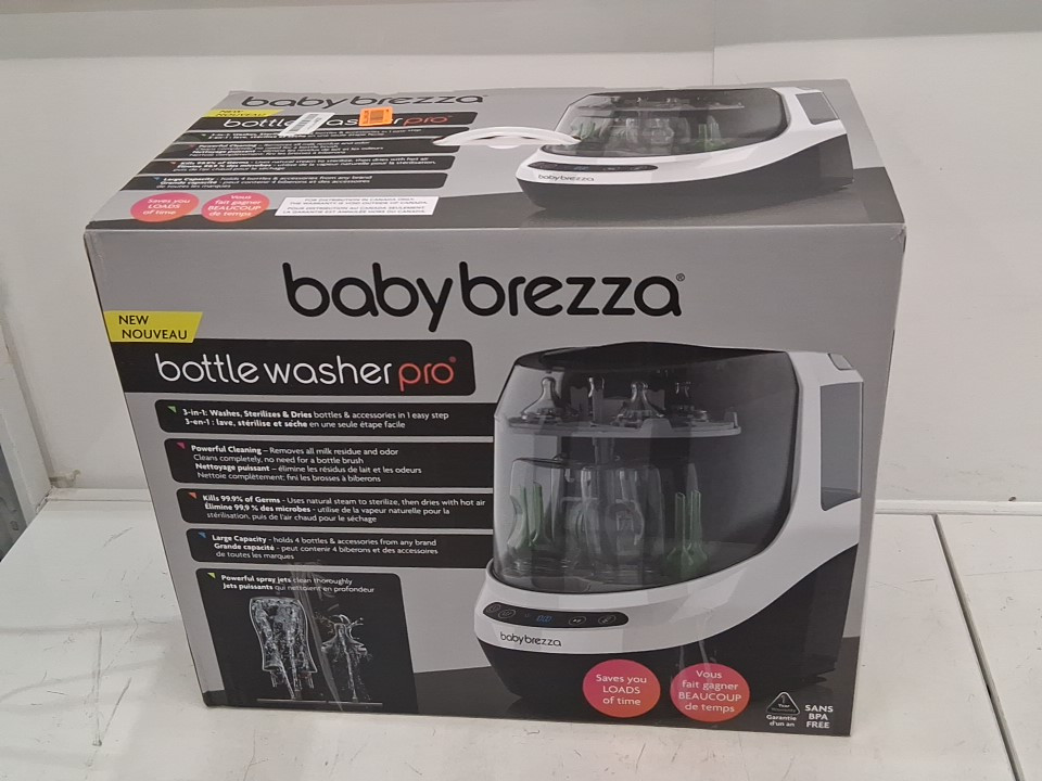BabyBrezza Bottle Washer Pro 3-in-1 washer/sterilizer/dryer - holds 4 bottles - black/white (model: BRZ0103) image 2