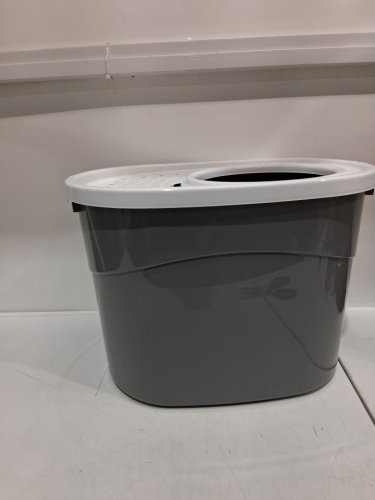 IRIS USA LARGE SQUARE TOP ENTRY CAT LITTER BOX - 20.5" X 14.75" X 14.5" - GREY/WHITE - (MODEL: 589655) image 3