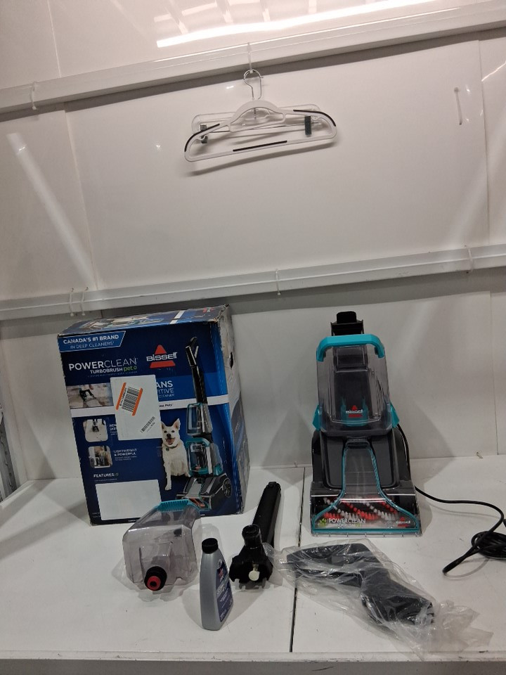 BISSELL POWERCLEAN TURBOBRUSH PET COMPACT CARPET CLEANER - BLACK/BLUE (MODEL: 2806D) image 2