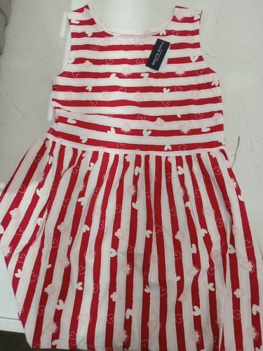 girl's SOURIS MINI dress - size 8 - red/white image 2