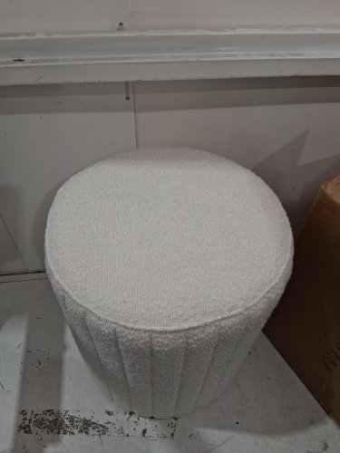 Get Set Style Modern Soft Padded Ottoman Foot Stool - 17" x 14" - white image 2