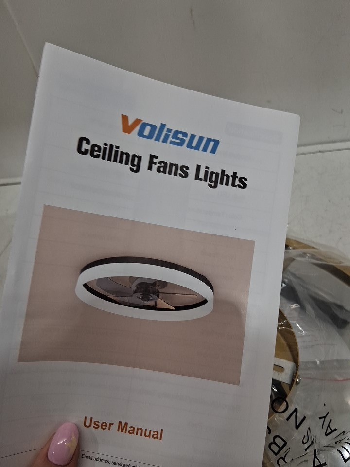 VOLISUN Low Profile Ceiling Fan with Lights and Remote - 20" - gold (model: 21260ZM) image 7