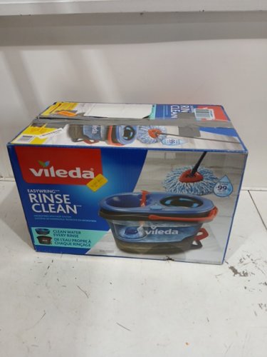 vileda easywring rinseclean spin mop & bucket system with reusable microfibre mophead & extendable handle - blue (model:170144) image 2