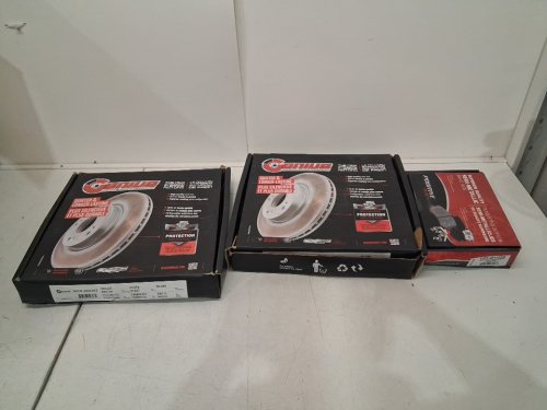 6PC GENIUS POSITIVE PLUS FRONT Coated Disc Brake Rotors and Semi-Metallic Disc Brake Pads kit for various vehicle models (model:gcr-980307/ppf-d1058) image 3
