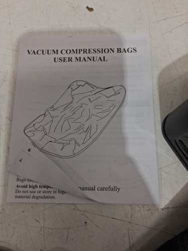 vacuum compression bag with pump - 21" x 15" - black image 4