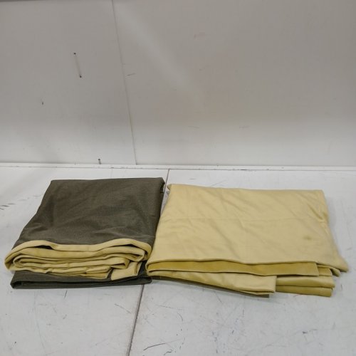 (2 panel) rod pocket vibrant velvet curtains - 50"x 96" - green/yellow image 3