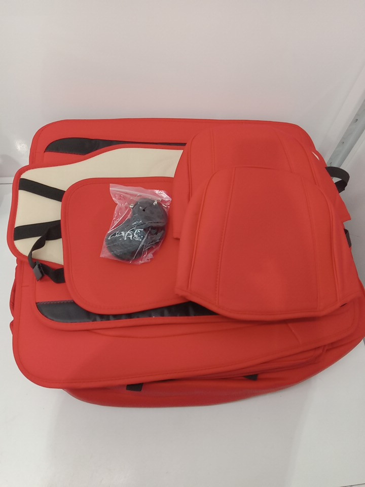 13PC FEINEPRO FULL SET CAR SEAT COVERS FOR MOST SUV, PICK-UP TRUCK - RED (MODEL: Q350360-02-X1-Red-GH / N96P) image 7