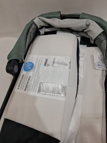 UPPAbaby Bassinet V3 - Compatible with Vista, Cruz, Ridge Strollers - 20lbs max - gwen GREEN Mélange/black Frame - (model: 0903-bas-na-gwn) image 7