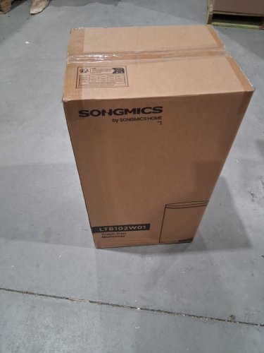 SONGMICS TRASH CAN WITH LID STAINLESS STEEL SMALL WASTE BIN - 8 GALLON - WHITE (MODEL: LTB102W01) image 2