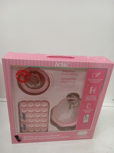 Artikl Universal Mobile Magsafe Compatible Accessory Bundle with ring stand, suction phone holder, and magnetic adapter - pink image 2