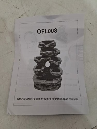 Multilevel Rock Fountain with LED Lights - 29" x 15" x 13" - grey (model: OFL008GR) image 6