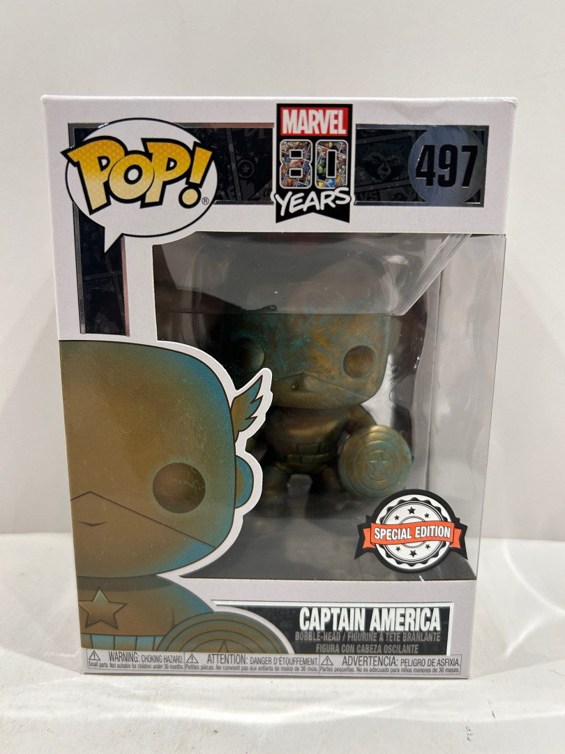 Funko pop! **special edition** Marvel 80 years - captain America bobble head (#497) image 2