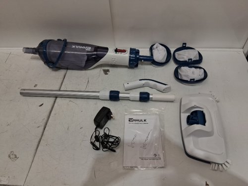 ENHULK HANDHELD CORDLESS POOL VACUUM WITH 13.4" WIDE HEAD - 18.5 GPM SUCTION - WHITE/BLUE (MODEL: PC15) image 4