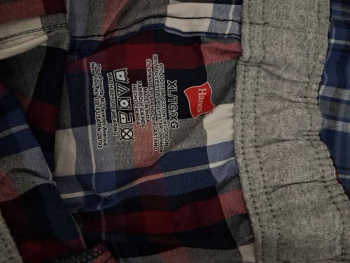 2PK MEN'S HANES WOVEN SLEEP SHORTS - EXTRA LARGE - RED/BLUE image 3
