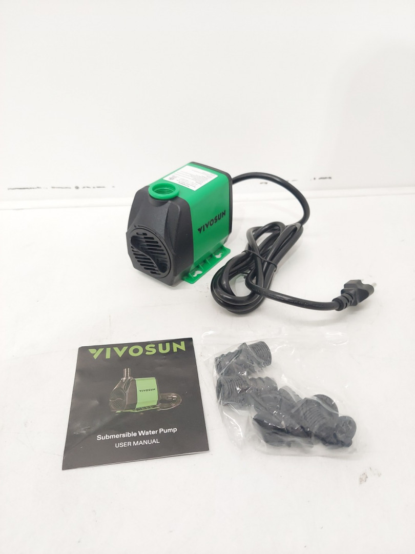 VIVOSUN Submersible Pump for Fish Tank, Hydroponic Systems & MORE with 4 Nozzles - 850GPH - 60W - GREEN (MODEL: YH-3000) image 3