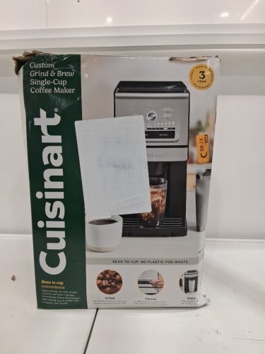 cuisinart Single Cup Coffee Maker with Built-in Stainless Steel Burr Mill - 6 Cup Sizes - Adjustable Strength, Grind Control and Over Ice Feature - grey/black (model: DGB-30c) image 10