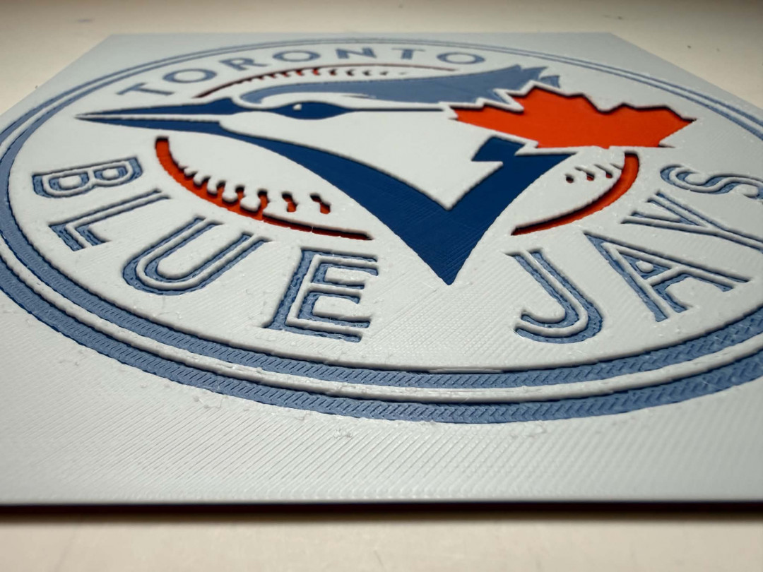 8"x8" 3D Printed - Toronto Blue Jays- Textured Photo image 2
