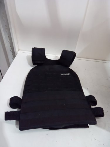 HANZO Heavy-Duty Adjustable Weighted training Vest with Removable Plates - 14–30lbs - black image 3
